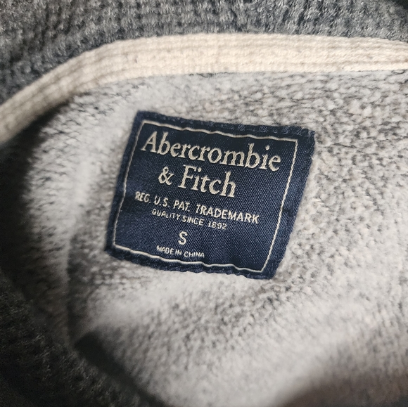 Abercrombie & Fitch Colorblock Grey & Camo Green Hooded Sweatshirt Size S - Picture 10 of 11